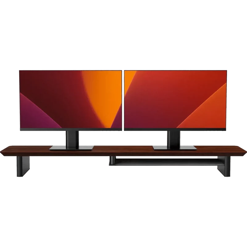 Alberenz® Monitorständer aus Walnussholz - 2 Monitore