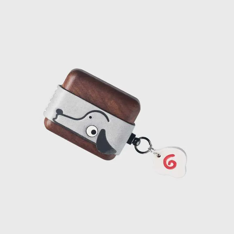 Cute Doggy AirPods Pro Case Wood